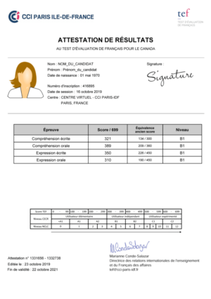 Buy TEF Certificate Online